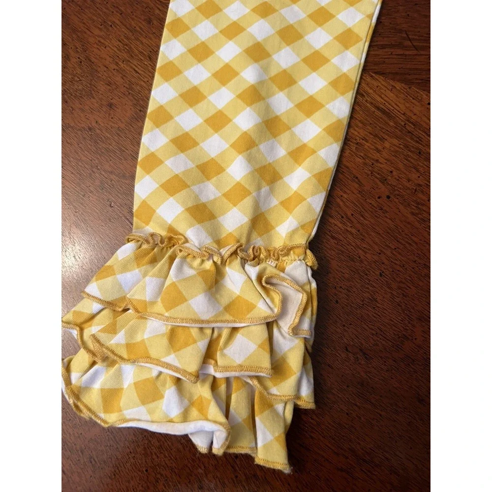 Serendipity‎ 9-10 Girls Yellow Checkered Leggings